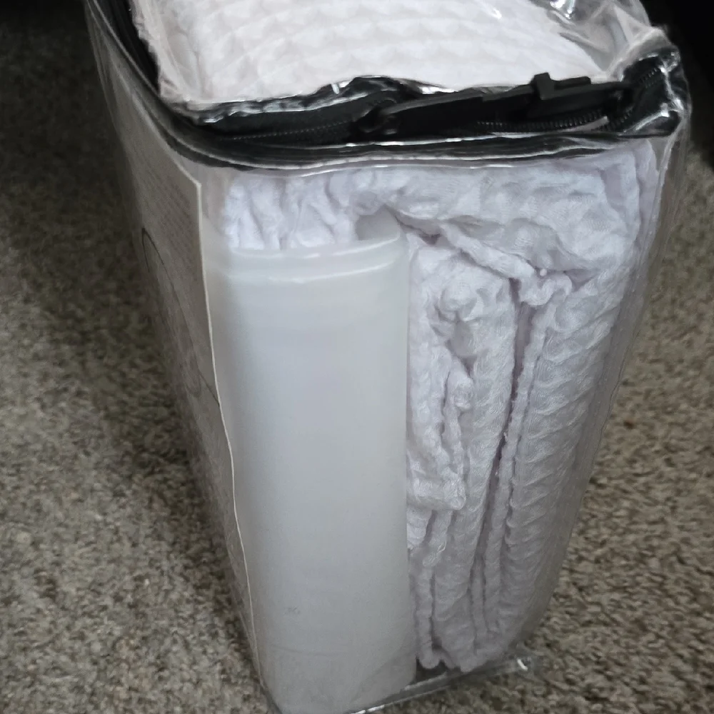 White Shower Curtain with Flex-On Rings